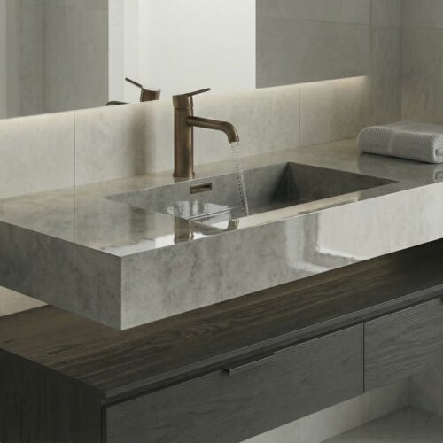 VASQUE PLANCIA - Effet beton clair, Brillant