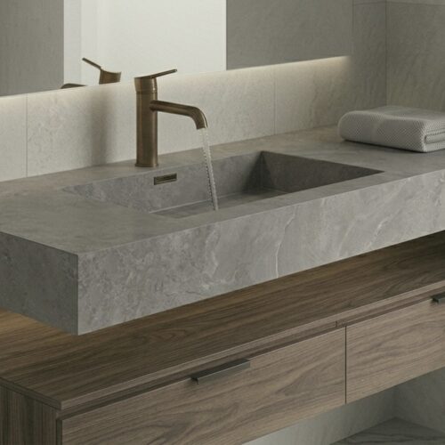 VASQUE PLANCIA - Effet beton foncé, Mat