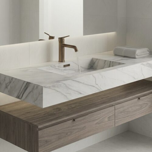 VASQUE PLANCIA - Effet marbre blanc, Mat