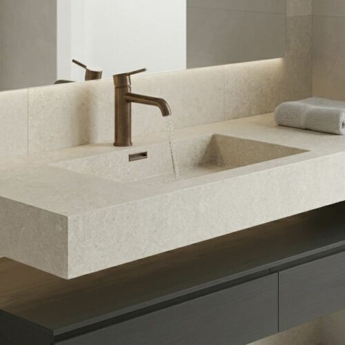 VASQUE PLANCIA - Effet pierres beige clair, Mat