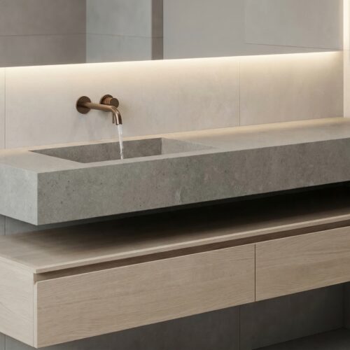 VASQUE PLANCIA - Effet pierres gris/beige, Mat