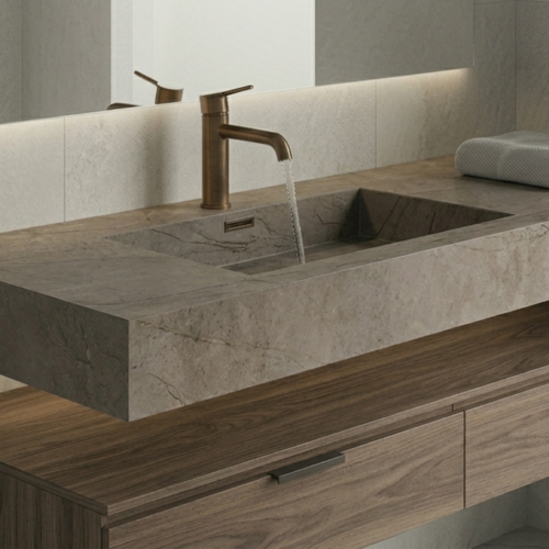 VASQUE PLANCIA - Effet pierres marron, Mat