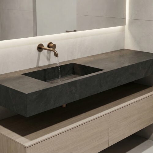 VASQUE PLANCIA - Effet pierres noir marron, Mat