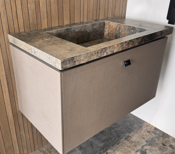 "VASQUE UNOVA 80 cm sur mesure avec son meuble
Effet Metal viellit  finition Mat  "