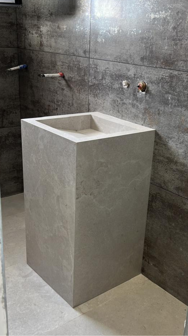 "VASQUE TOPIA 45 cm Effet Béton clair finition Mat "