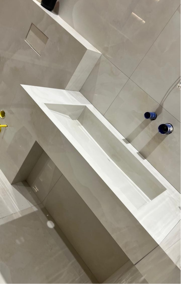 "VASQUE UNOVA 90cm avec son meuble
Effet Marbre beige clair finition Brillant  "