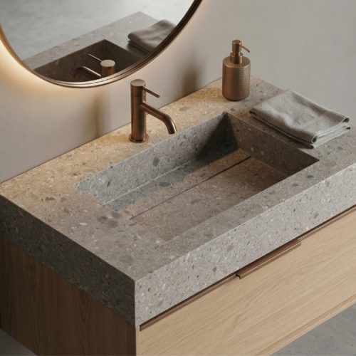 plan-vasque-suspendu-unova-60-cm-gres-cerame-effet-pierres-fossiles-clair-mate