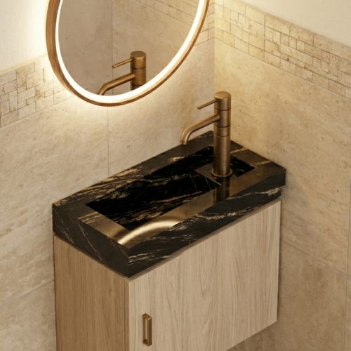 Vasque WC MINOVA 45 cm
EFFET MARBRE NOIR finition BRILLANT